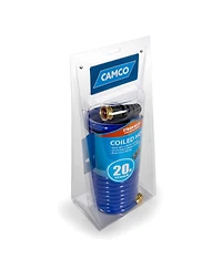 Camco 20 Foot Marine and Gardening Self Coiling Water Hose with Brass Fittings