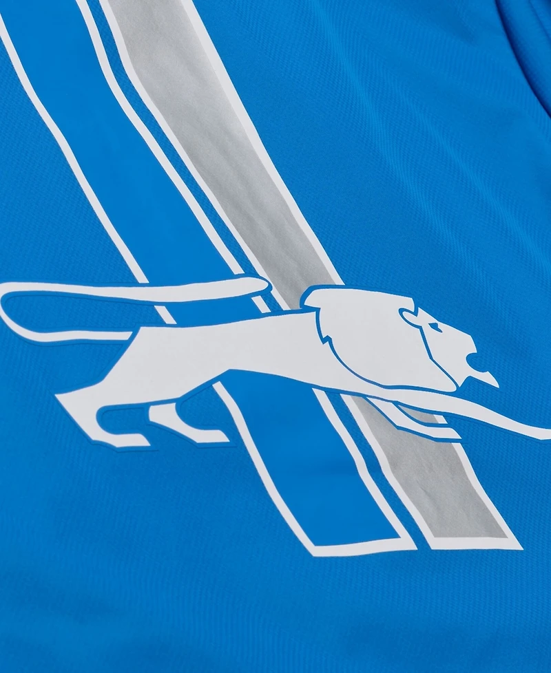 Mitchell & Ness Men's Blue Detroit Lions Coaches Full-Snap Hooded Windbreaker Jacket