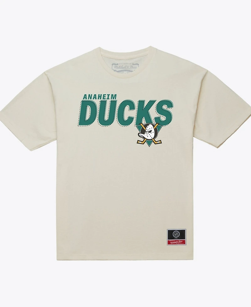 Mitchell & Ness Men's Cream Anaheim Ducks Core Plus T-Shirt