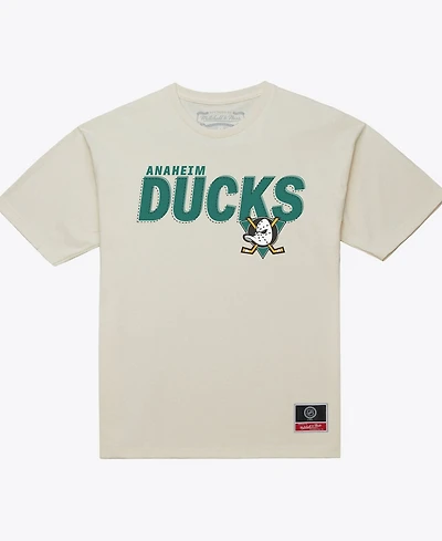 Mitchell & Ness Men's Cream Anaheim Ducks Core Plus T-Shirt