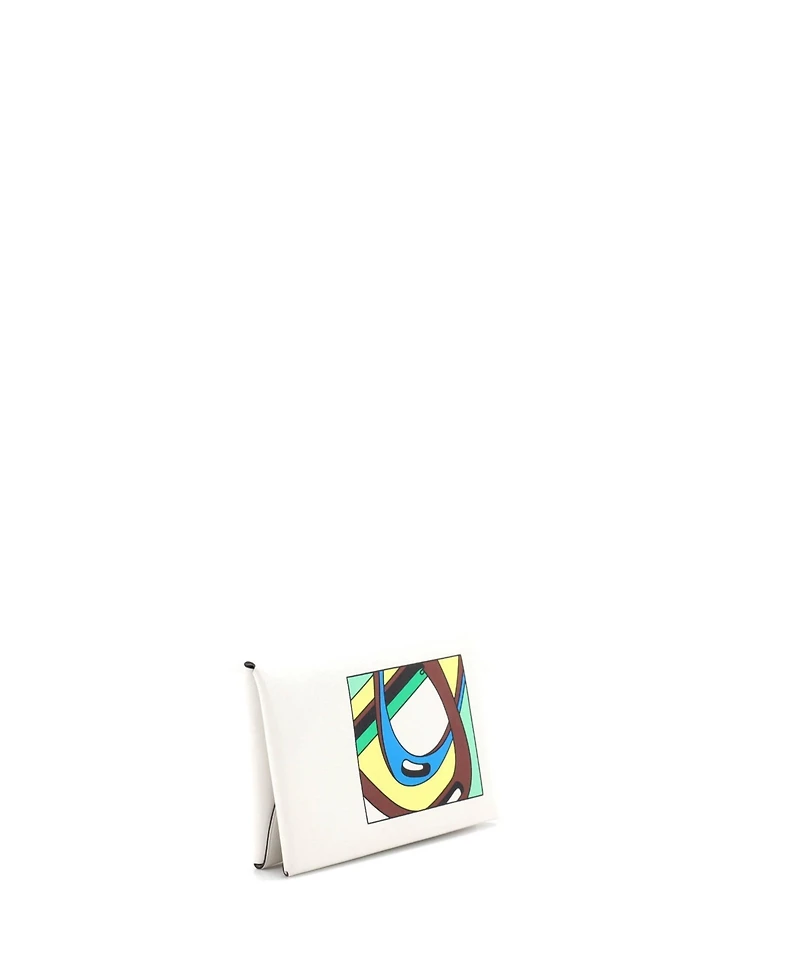 Pre-Owned HERMES Calvi Duo Card Holder Printed Leather