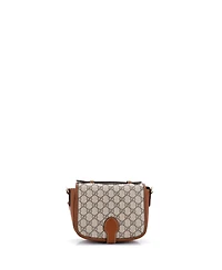 Pre-Owned Gucci Mini Gg Emblem Flap Crossbody Bag Gg Coated Canvas