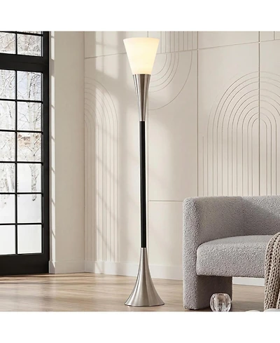 Tribesigns 72.8" Farmhouse Floor Lamp with Sandblasted Glass Lampshade, Tall Standing Floor Lamp with Foot Pedal Switch