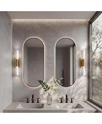 Tribesigns 21.7" Wall Sconces, 2-Light Modern Wall Light Fixture with Frosted Glass Shade