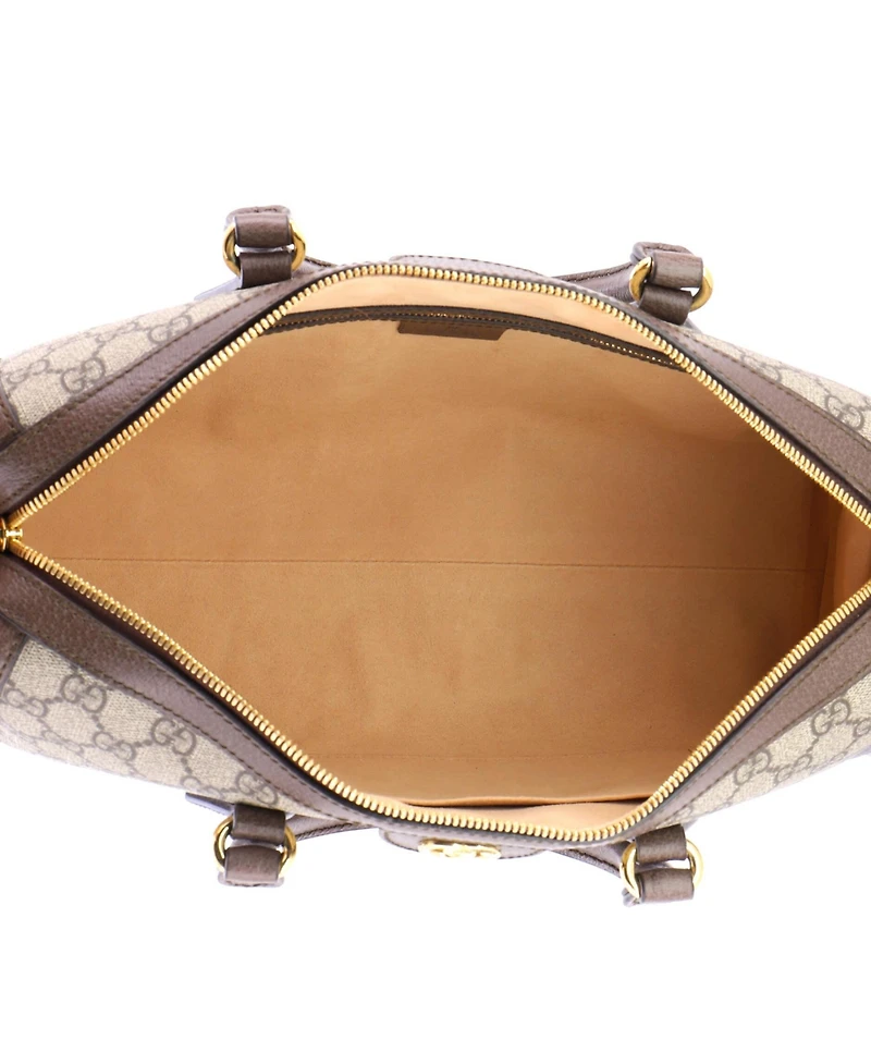 Pre-Owned Gucci Medium Ophidia Boston Bag Gg Coated Canvas