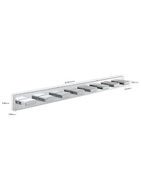 Busdays 52 Inch Modern Chrome 8 Light Led Vanity Light Square Acrylic Lampshades Wall Mount Fixture for Bathroom Mirror Lighting