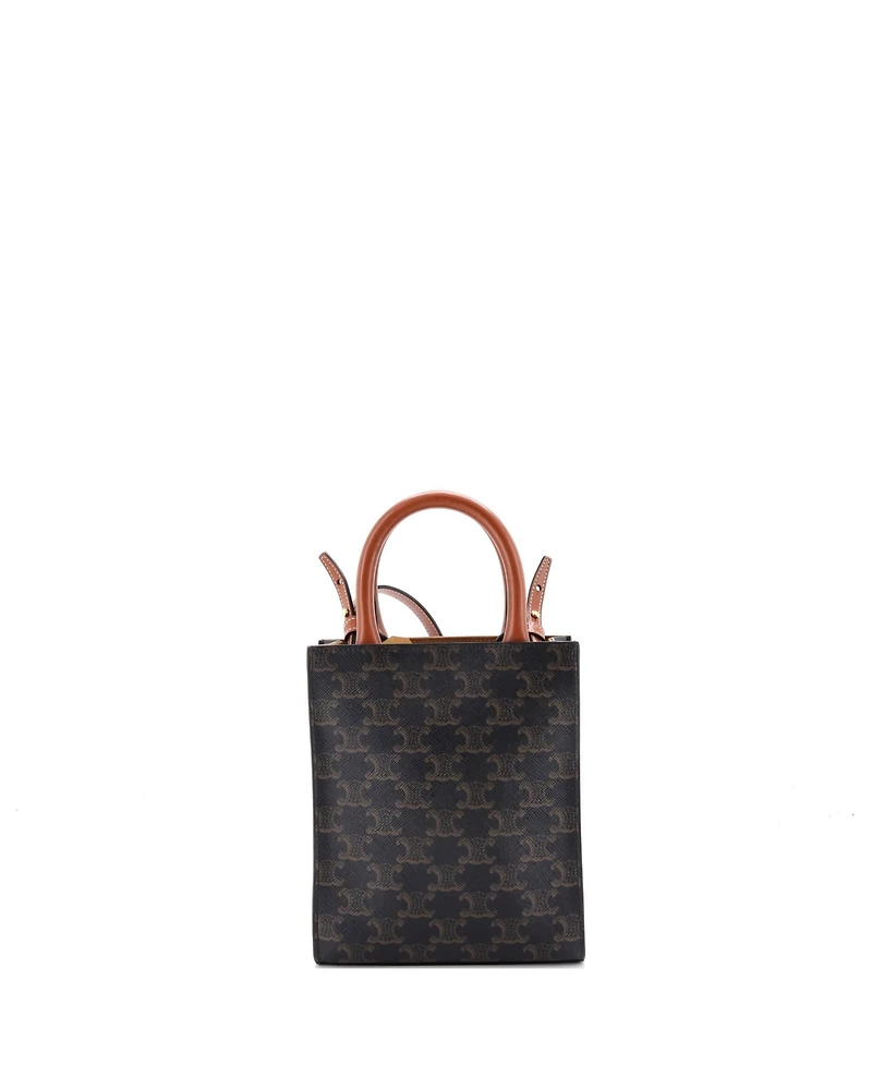 Pre-Owned Celine Mini Vertical Cabas Tote Triomphe Coated Canvas