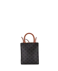 Pre-Owned Celine Mini Vertical Cabas Tote Triomphe Coated Canvas