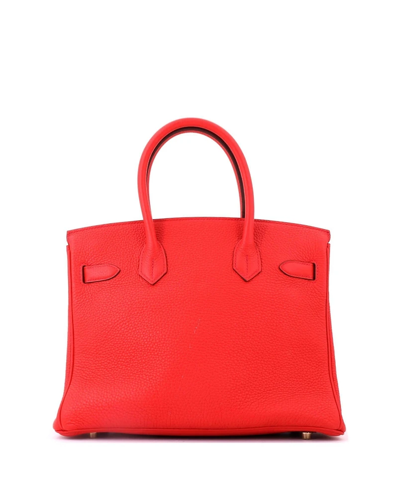 Pre-Owned HERMES Birkin Handbag Red Togo with Gold Hardware