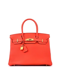 Pre-Owned HERMES Birkin 30 Handbag Orange Togo with Gold Hardware