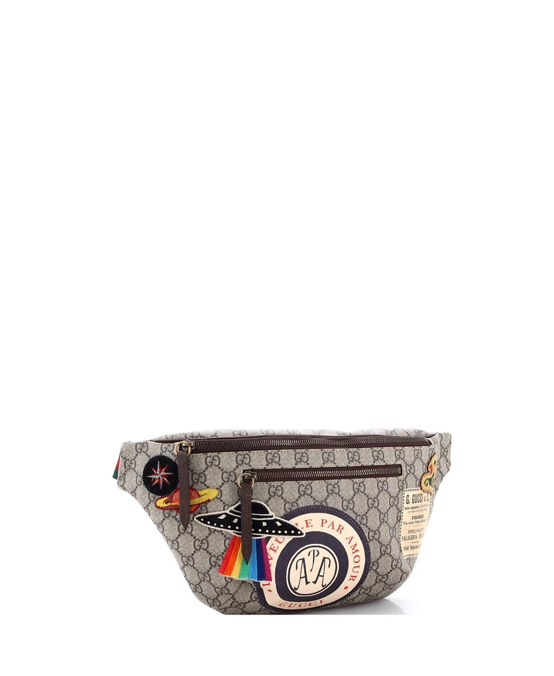 Pre-Owned Gucci Courrier Zip Belt Bag Gg Coated Canvas with Applique
