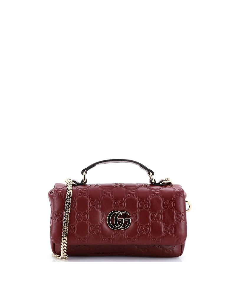 Pre-Owned Gucci Mini Gg Milano Top Handle Bag Guccissima Leather