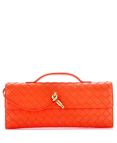 Pre-Owned Bottega Veneta Long Andiamo Top Handle Clutch Intrecciato Nappa