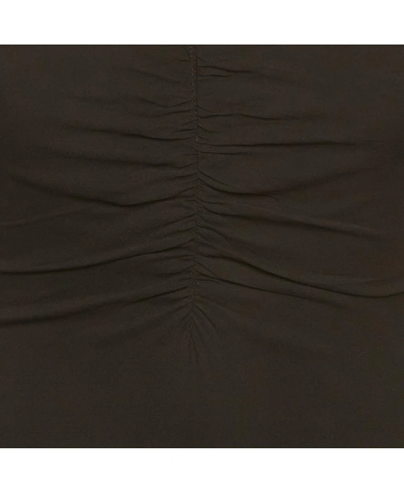 Pre-Owned Versace Women's Crepe Medusa Detail Ruche Midi Dress