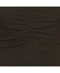 Pre-Owned Versace Women's Crepe Medusa Detail Ruche Midi Dress