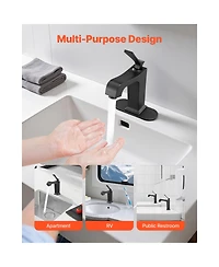Phying Single Handle Sink Faucet, Kitchen Water Faucets with Push-Button Drain, Suitable for Bathroom