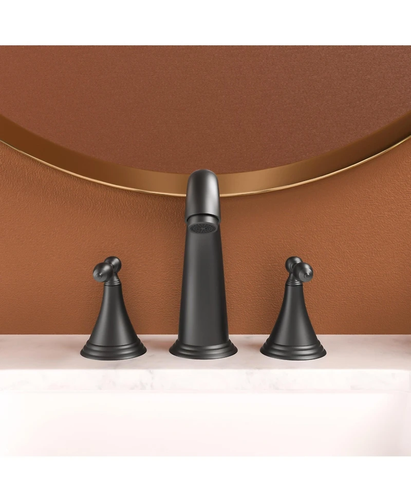 Phying 2 Handle Widespread Bathroom Faucet 3 Hole, with Pop Up Drain and 2 Water Supply Lines