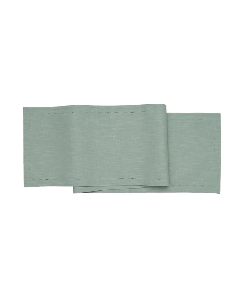 C&F Home Hemstitch Solid Sea Glass Everyday Runner 72" x 14
