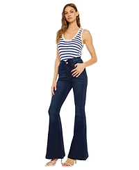 KanCan Women's Elowen High Rise Super Flare Jeans