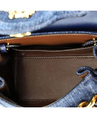 Pre-Owned Versace Small La Medusa Top Handle Bag Denim