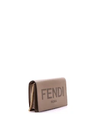 Pre-Owned Fendi Logo Wallet on Chain Embossed Leather