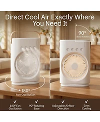 Bell + Howell Bullseye Air Portable Cordless Rechargeable Misting Fan with Led Light