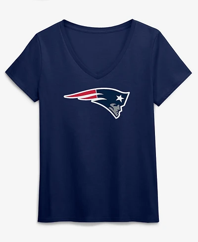 Logo Athletic Women's Navy New England Patriots Primary V-Neck T-Shirt