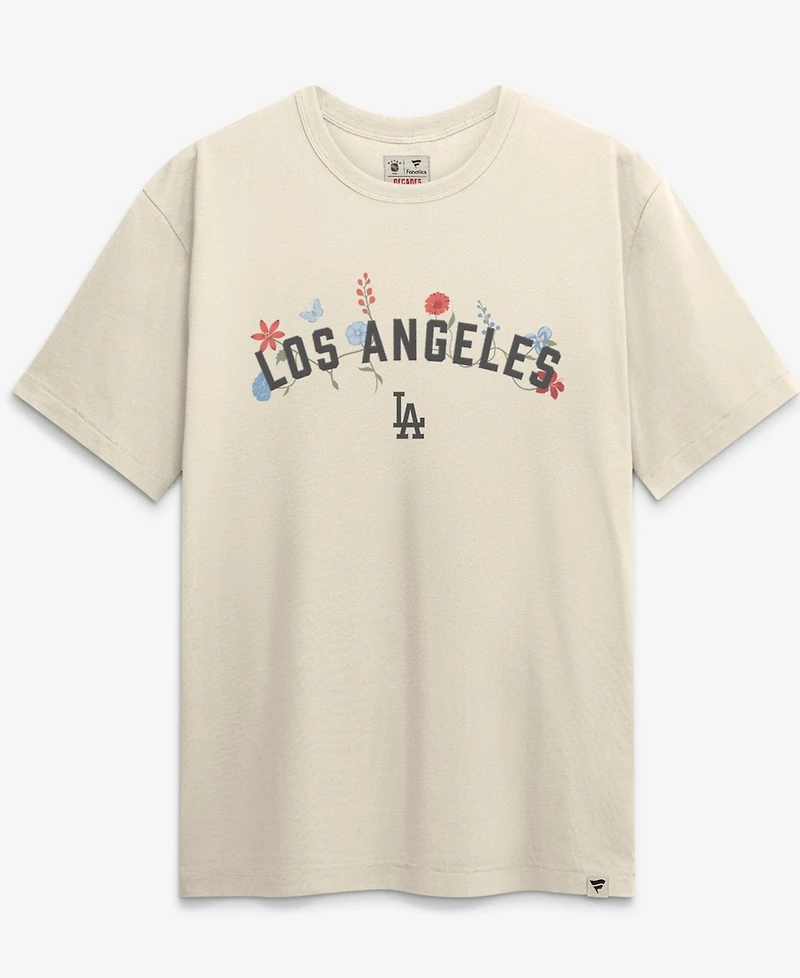Fanatics Men's Cream Los Angeles Dodgers Bloom T-Shirt