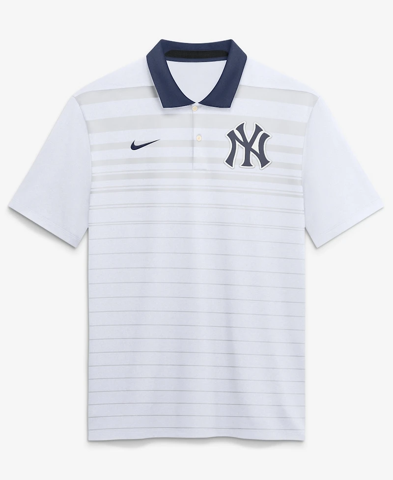Nike Men's White New York Yankees Vapor Striped Dri-fit Polo Shirt