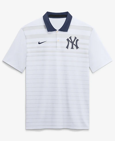 Nike Men's White New York Yankees Vapor Striped Dri-fit Polo Shirt