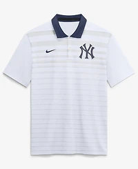 Nike Men's White New York Yankees Vapor Striped Dri-fit Polo Shirt