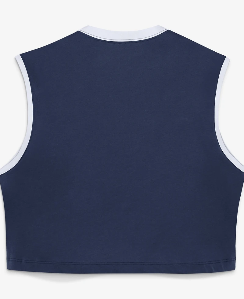 Nike Women's Navy Atlanta Braves Primetime Loose Dri-fit Cropped Tank Top