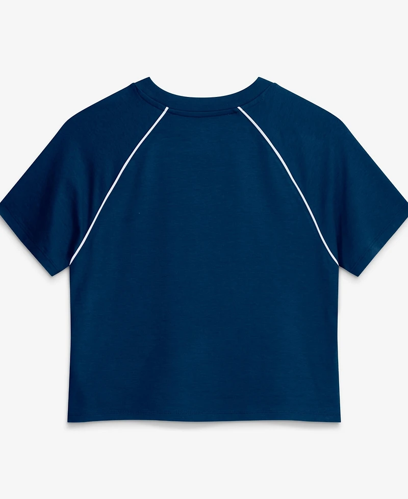 Fanatics Women's Navy Chicago Bears Offensive Scheme Raglan Tri-Blend Cropped Top