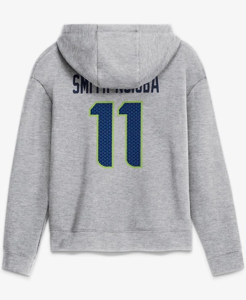 Nike Women's Jaxon Smith-Njigba Heather Gray Seattle Seahawks Super Bowl Lx Champions Patch Name Number Hoodie