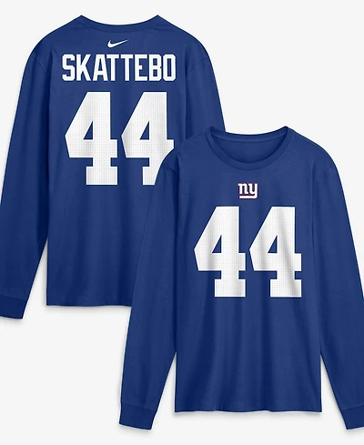 Nike Men's Cam Skattebo Royal New York Giants Name Number Long Sleeve T-Shirt