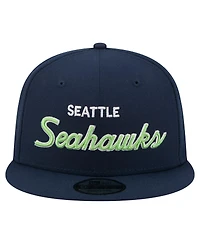 New Era Men's College Navy Seattle Seahawks Core Team Script 9FIFTY Snapback Hat