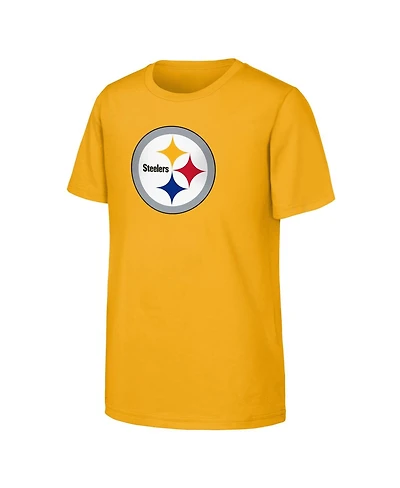 Outerstuff Big Boys and Girls Gold Pittsburgh Steelers Primary Logo T-Shirt