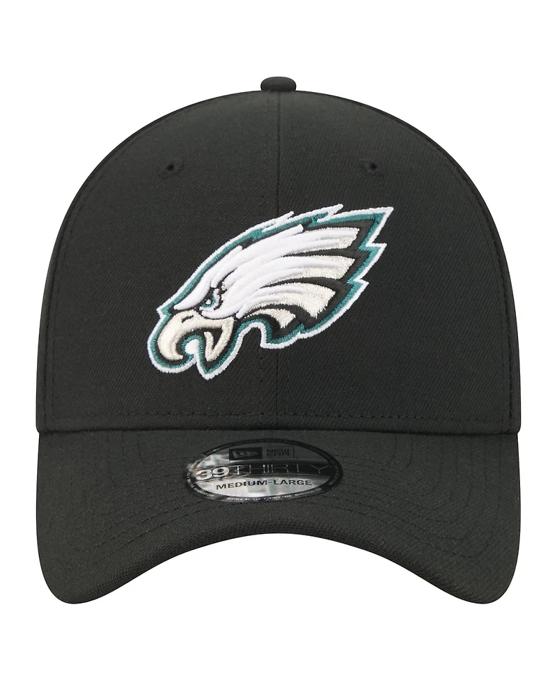 New Era Men's Black Philadelphia Eagles Core Team 39THIRTY Flex Hat