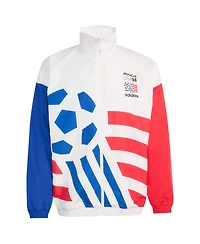 Adidas Men's White Usmnt 1994 World Cup Full-Zip Woven Track Jacket