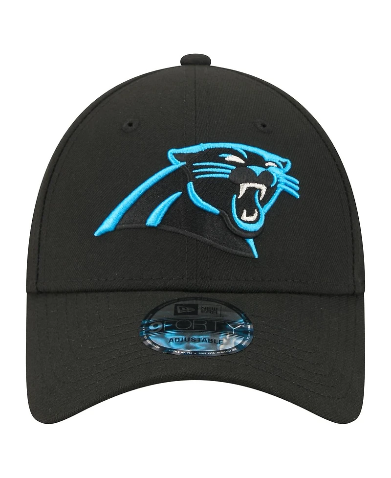 New Era Men's Black Carolina Panthers Core Team 9FORTY Adjustable Hat