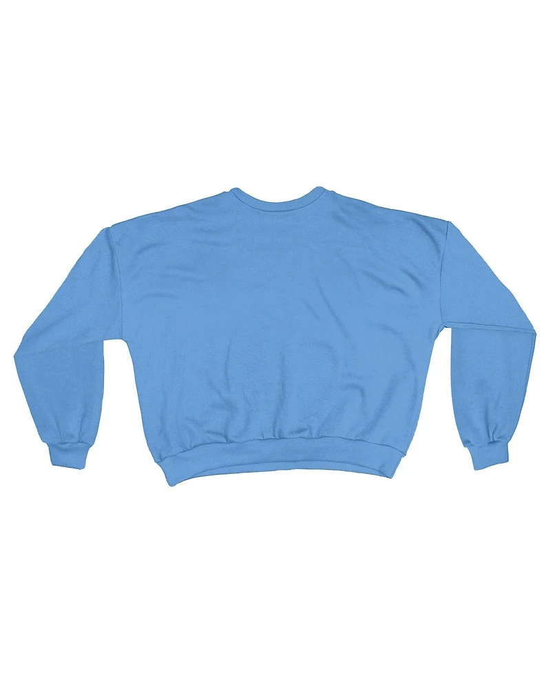 Pressbox Women's Light Blue North Carolina Tar Heels Oversized Janice Waist-Length Sweatshirt