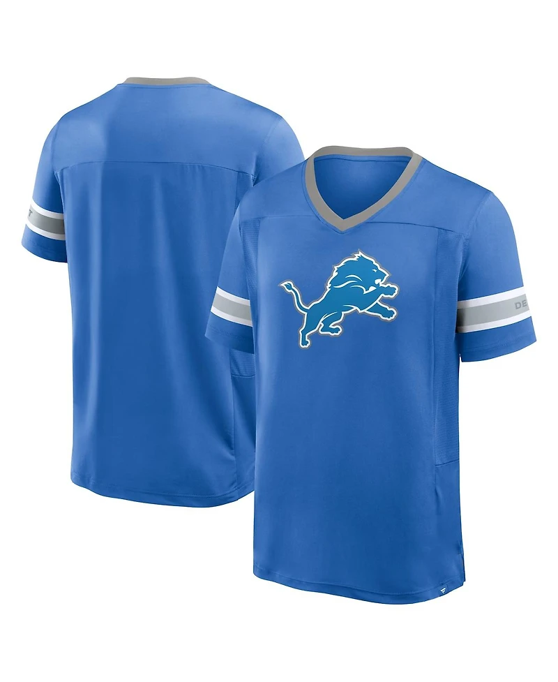 Fanatics Men's Blue Detroit Lions Hometown Premium Hashmark V-Neck T-Shirt
