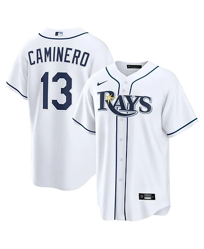 Nike Men's Junior Caminero White Tampa Bay Rays Home Replica Jersey