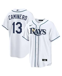 Nike Men's Junior Caminero White Tampa Bay Rays Home Replica Jersey