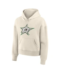 Fanatics Women's Cream Dallas Stars Distressed Logo Hoodie