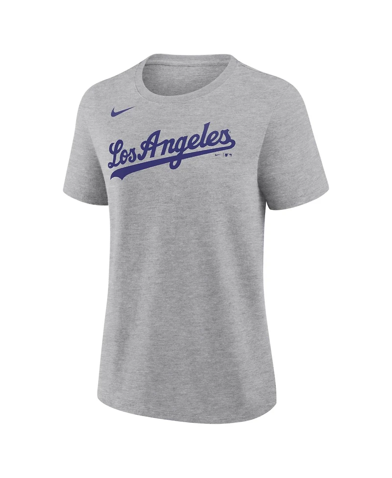 Nike Women's Shohei Ohtani Heather Gray Los Angeles Dodgers Name Number T-Shirt