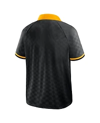 Fanatics Men's Black/Gold Pittsburgh Steelers Homerun Raglan V-Neck Polo Shirt