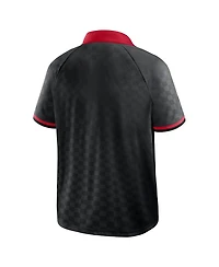 Fanatics Men's Black/Red Atlanta Falcons Homerun Raglan V-Neck Polo Shirt