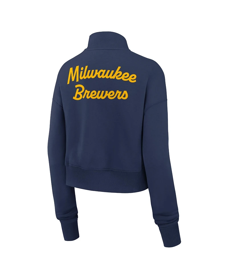 Nike Women's Navy Milwaukee Brewers Primetime Phoenix Fleece Half-Zip Sweatshirt
