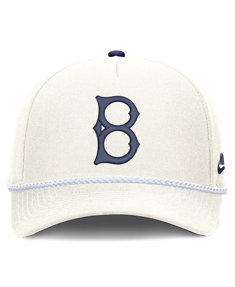 Nike Men's Cream Brooklyn Dodgers Cooperstown Collection Rise Adjustable Hat